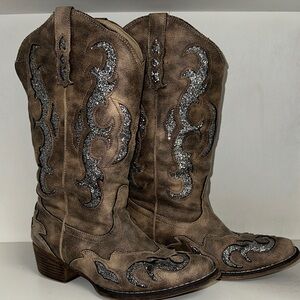 Pierre Dumas Tan Glitter Western Boots
